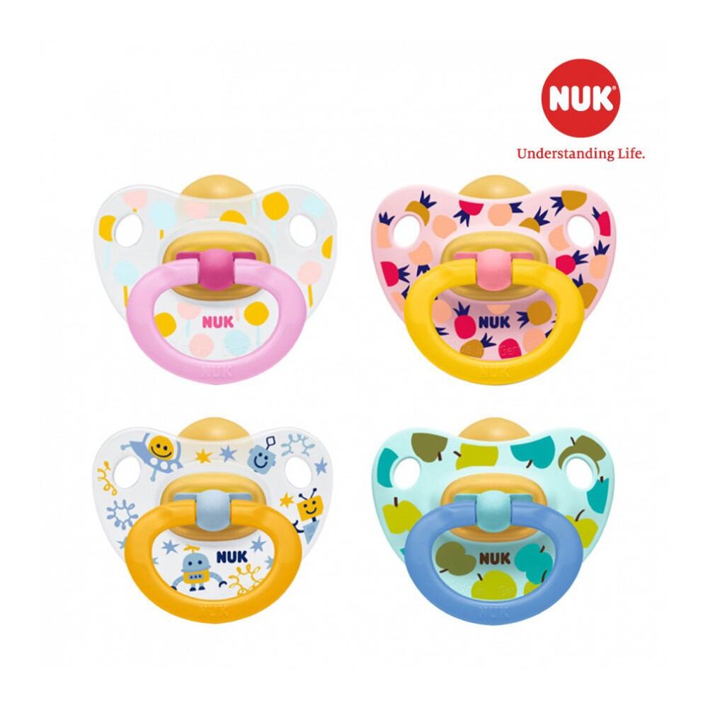 Bộ 2 ti giả cao su Nuk Classic Happy kids