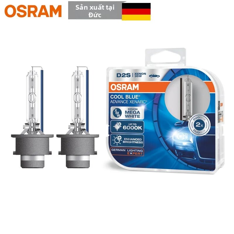 Osram | OSRAM D2S 12V 35W HCB Cool Blue Advance Xenon Đèn Pha Ô Tô HID Đèn Pha Ô Tô Mega White Cao/Chùm Tia Thấp Bóng Đèn Tự Động 6000K 2 Miếng Giá 8,177,000 Đồng*Miễn phí vận chuyển