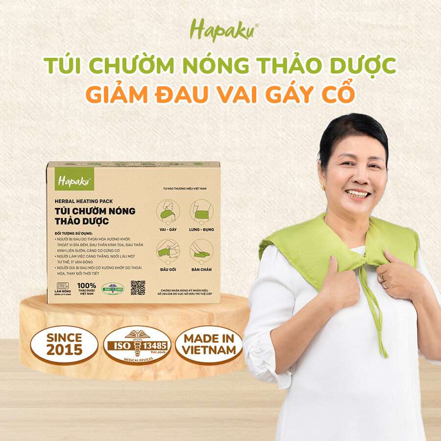 Túi Chườm Thảo Dược Vai Gáy Cổ Hapaku Làm Nóng Bằng Lò Vi Sóng Giảm Đau Nhức Mỏi Vai Thư Giãn