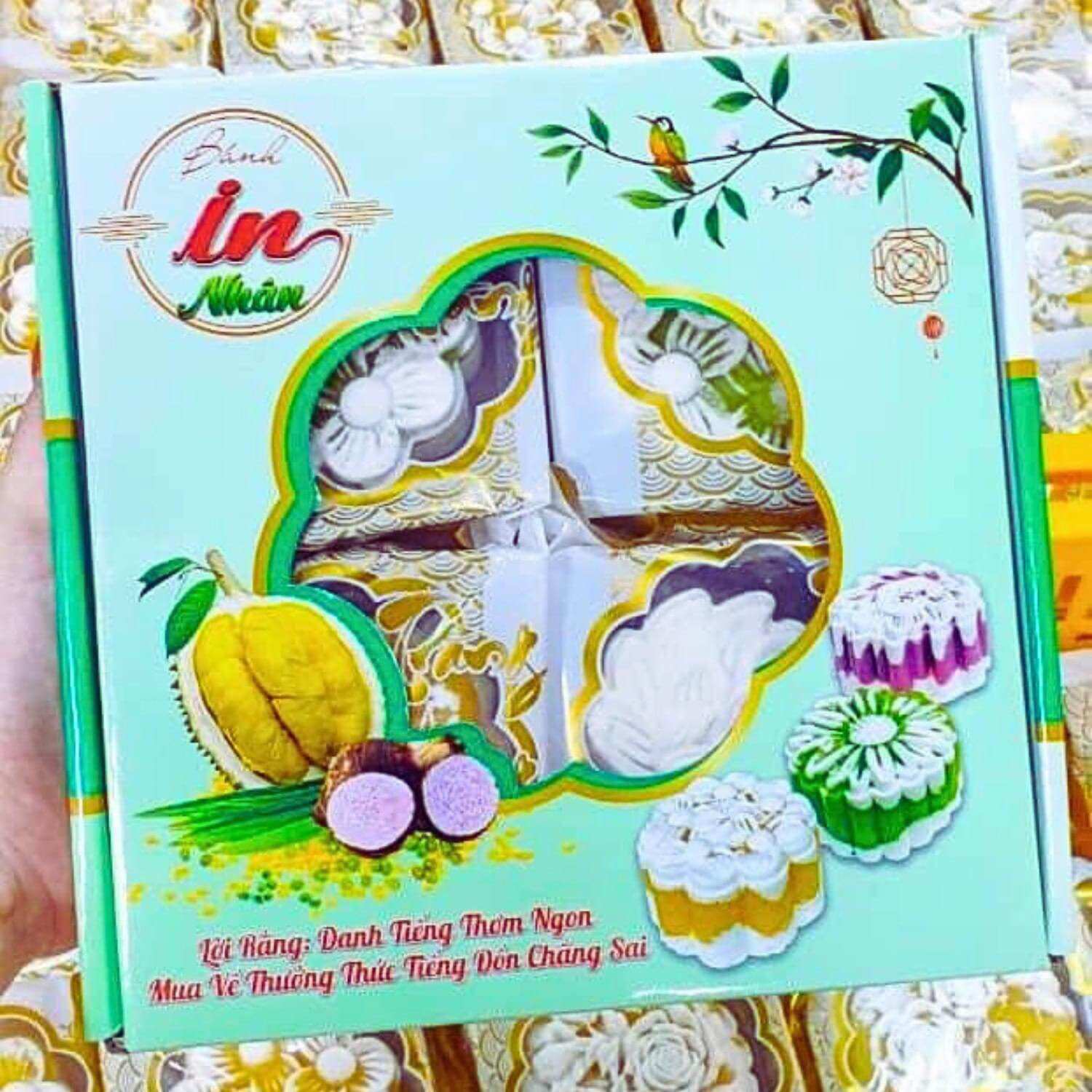 Bánh in hoa cốt dừa mix 3 vị - Hộp 4 bánh