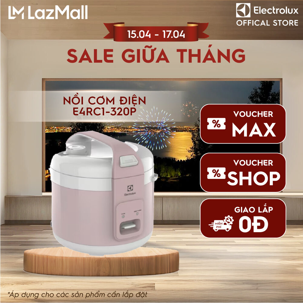 Nồi cơm điện Electrolux 1.8L E4RC1-320P - Màu hồng - Đơn giản, dễ sử dụng - Bảo hành 2 năm toàn quốc