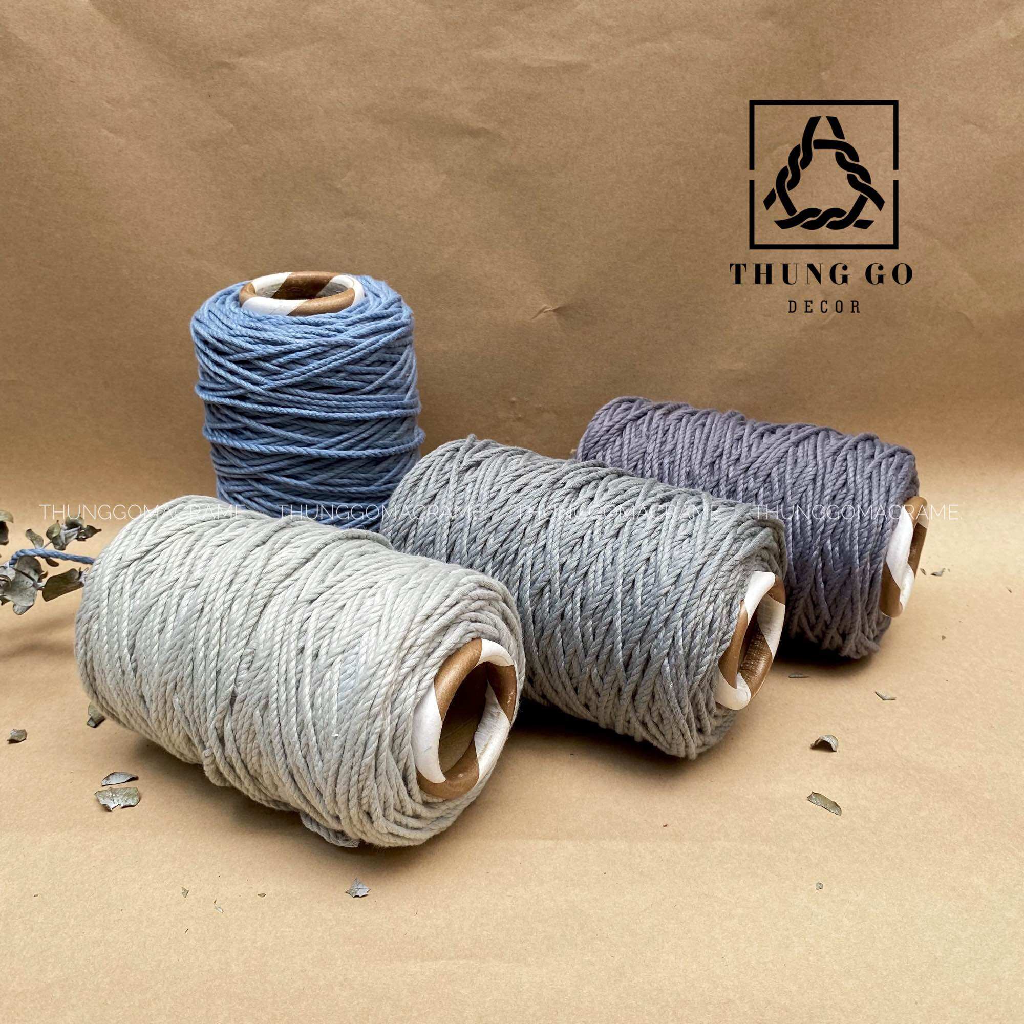 Dây Thừng Macrame Màu Xám Sáng 3mm