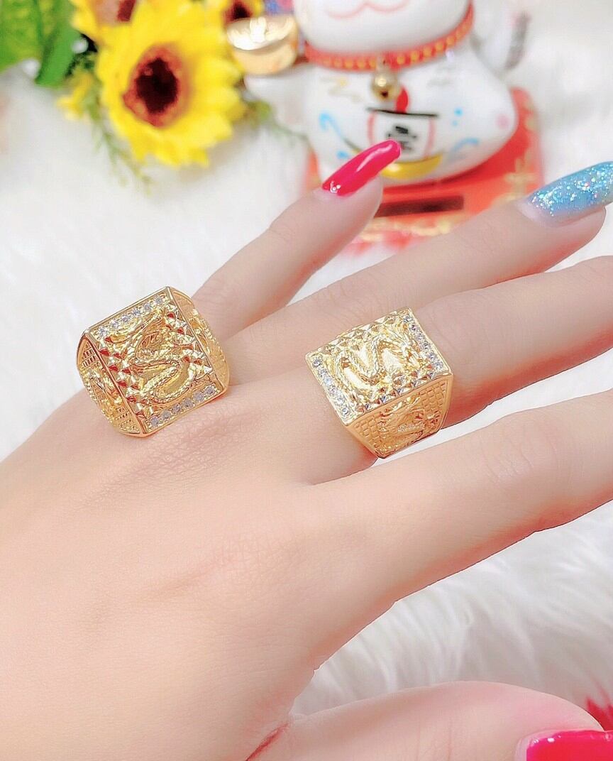 Nhẫn nam thiên long i mạ vàng 18k - hàng xuất khẩu - y vàng thậ.t -uh45