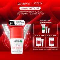 Lăn khử mùi giúp khô thoáng, ngăn tiết mồ hôi vùng da dưới cánh tay LÊN ĐẾN 72H Vichy Détranspirant Intensif 50ml