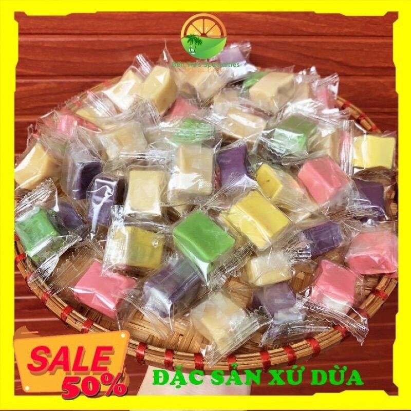 kẹo dừa dẻo đặc sản Bến Tre mix 9 vị