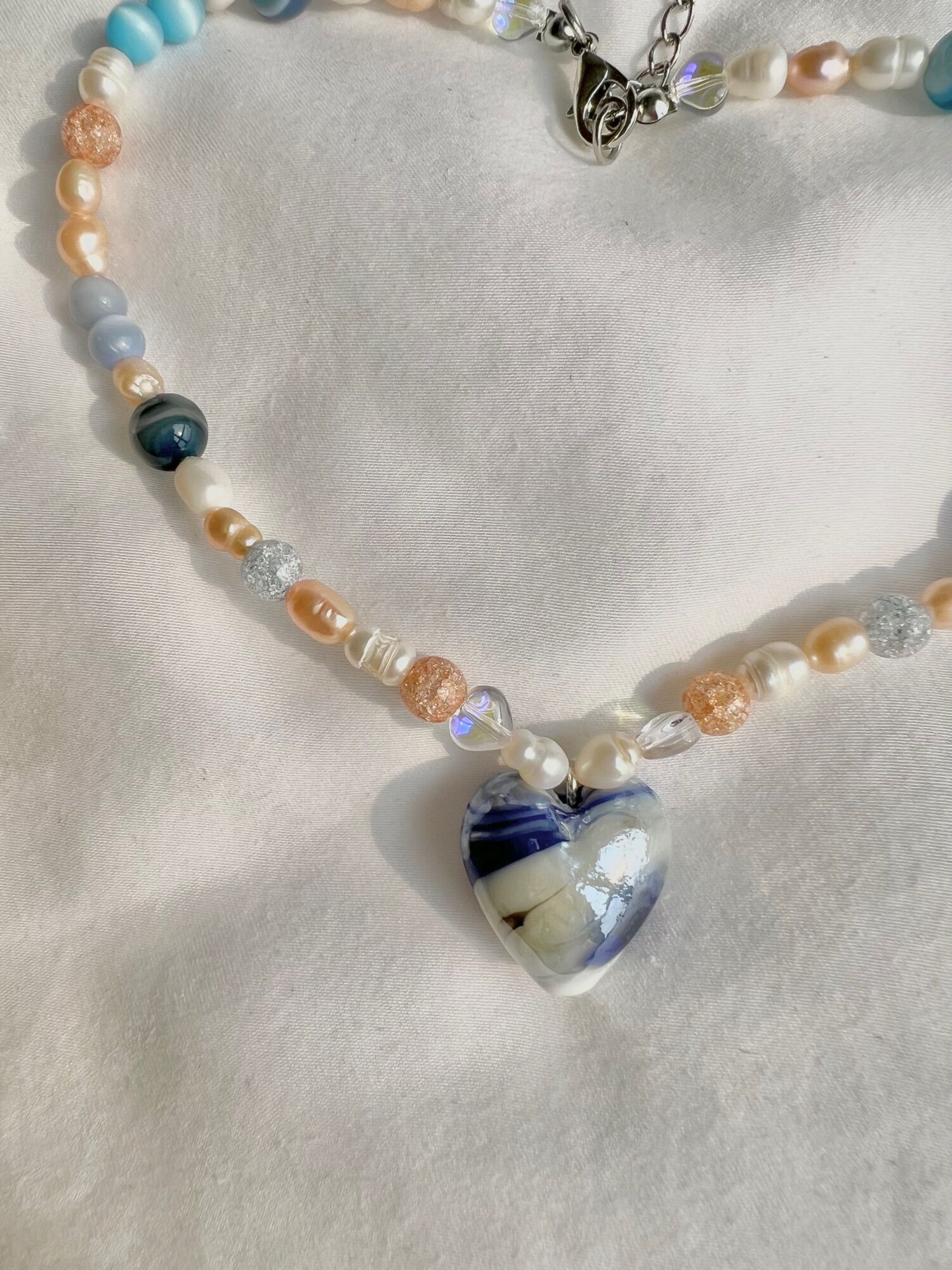 Stone heart necklace
