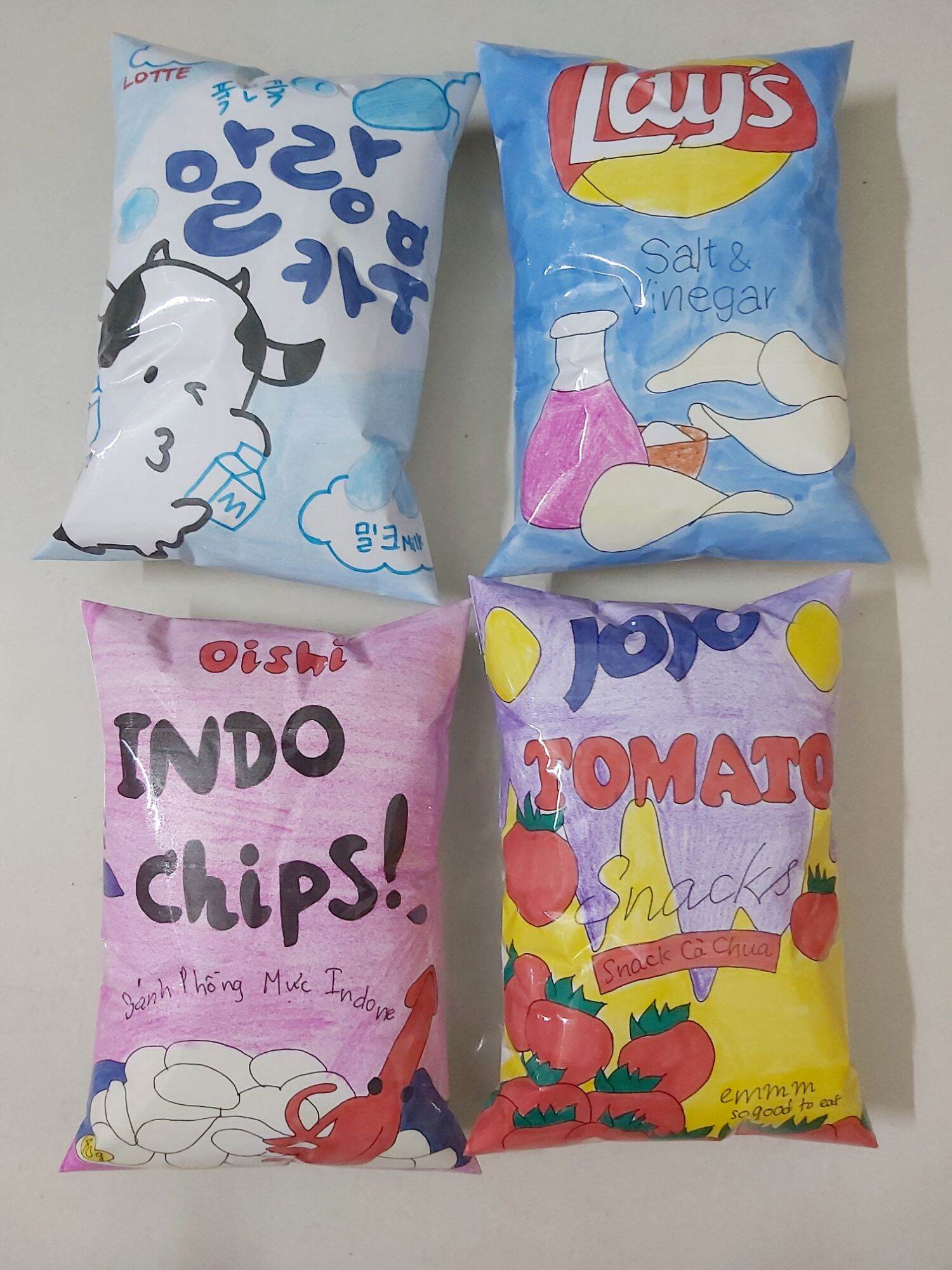 Squishy giấy bim bim nhiều loại chậm tăng
