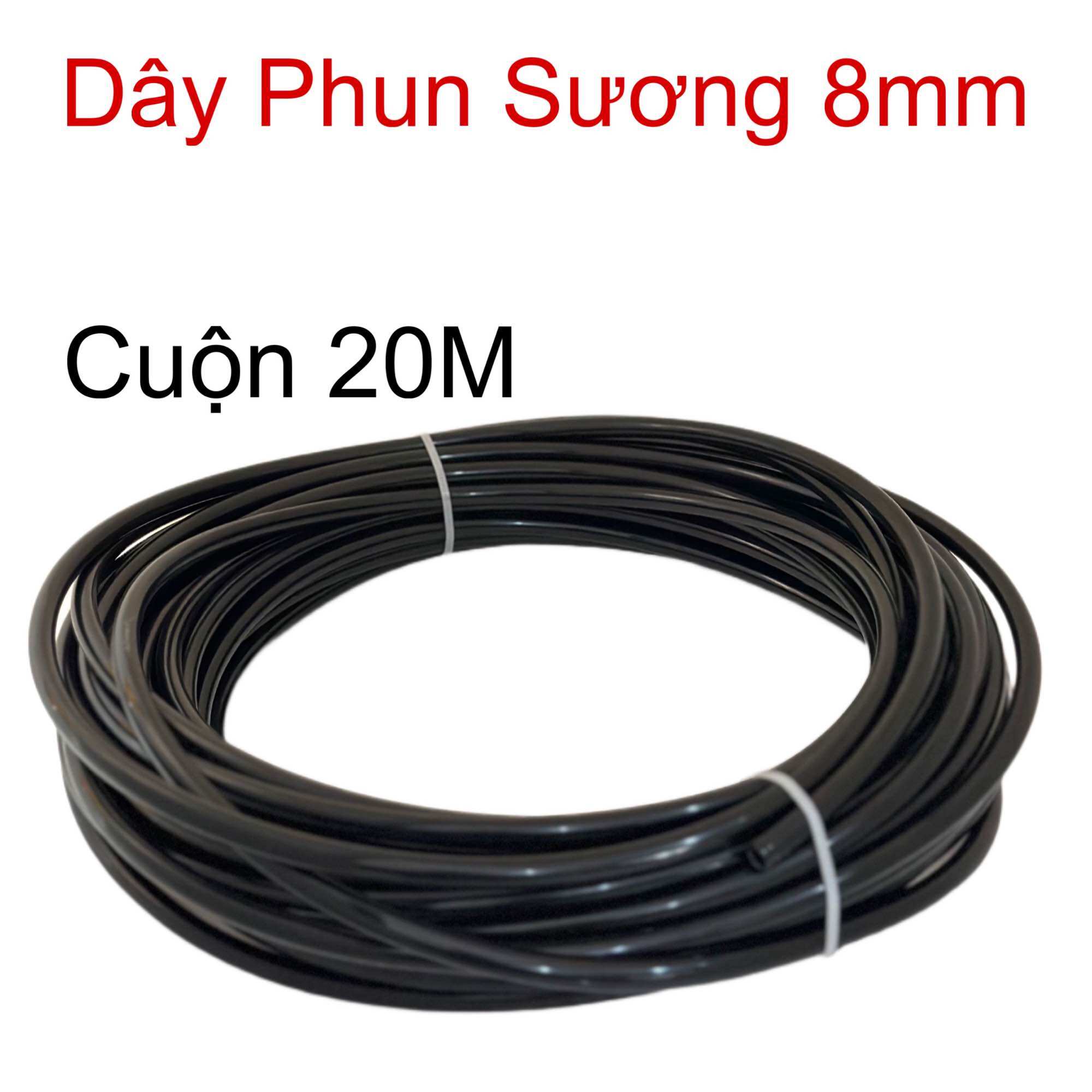 Cuộn 20m dây phun sương màu đen ống 8mm loại tốt