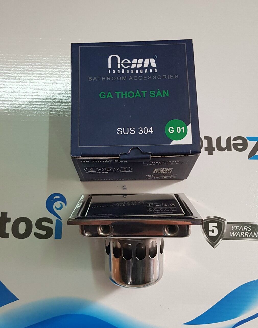 Ga thoát sàn dùng cho ống phi 90, Chất liệu inox 304 mặt vuông.
