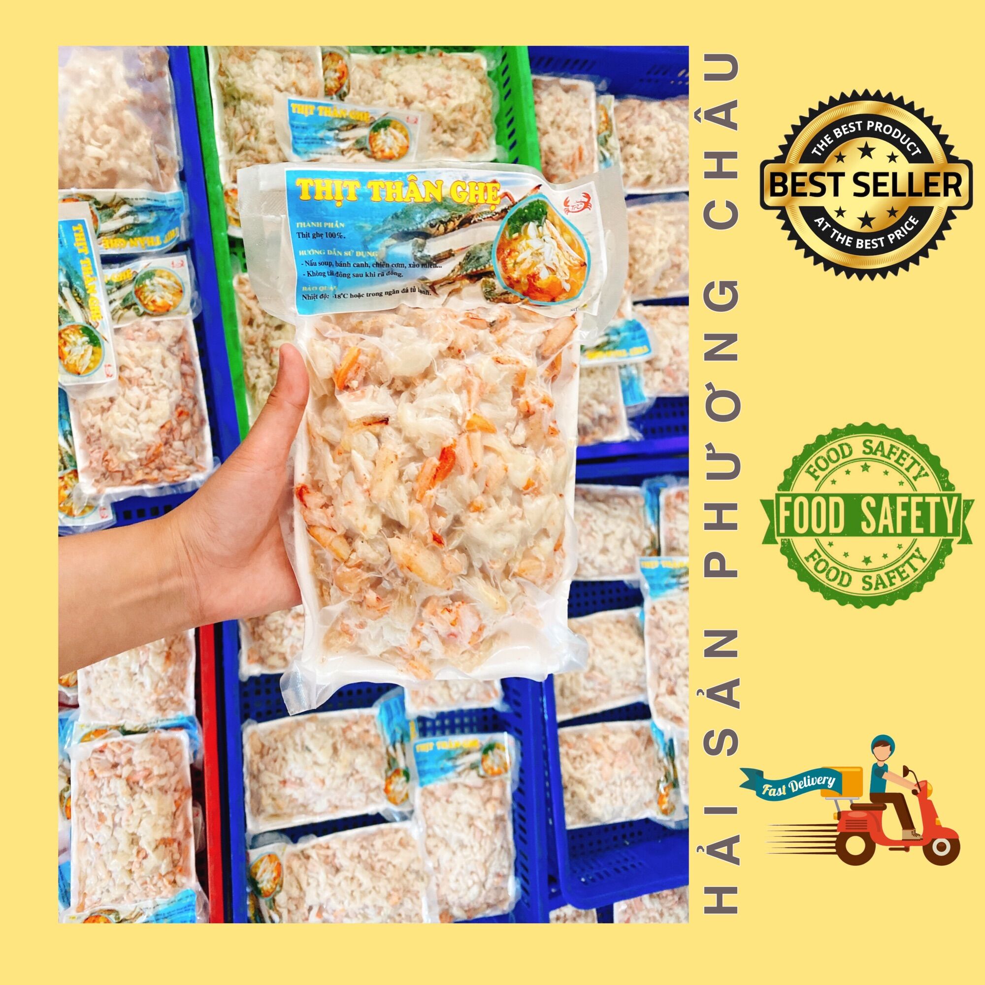 Thịt thân ghẹ bóc sẵn 500g