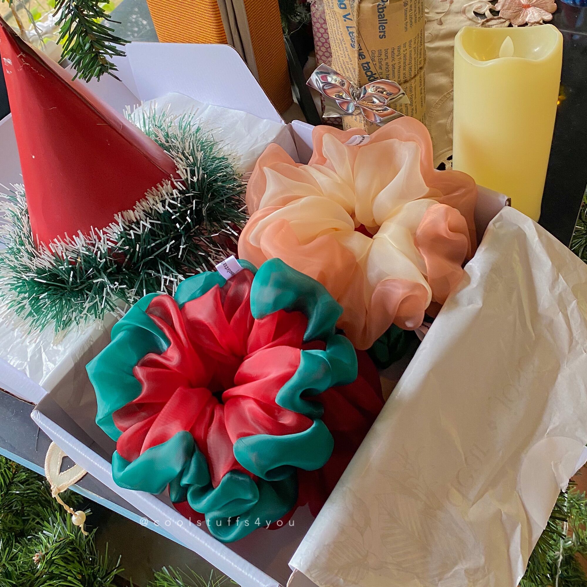 Buộc Tóc Scrunchies Bộ Sưu Tập Giáng Sinh🎄