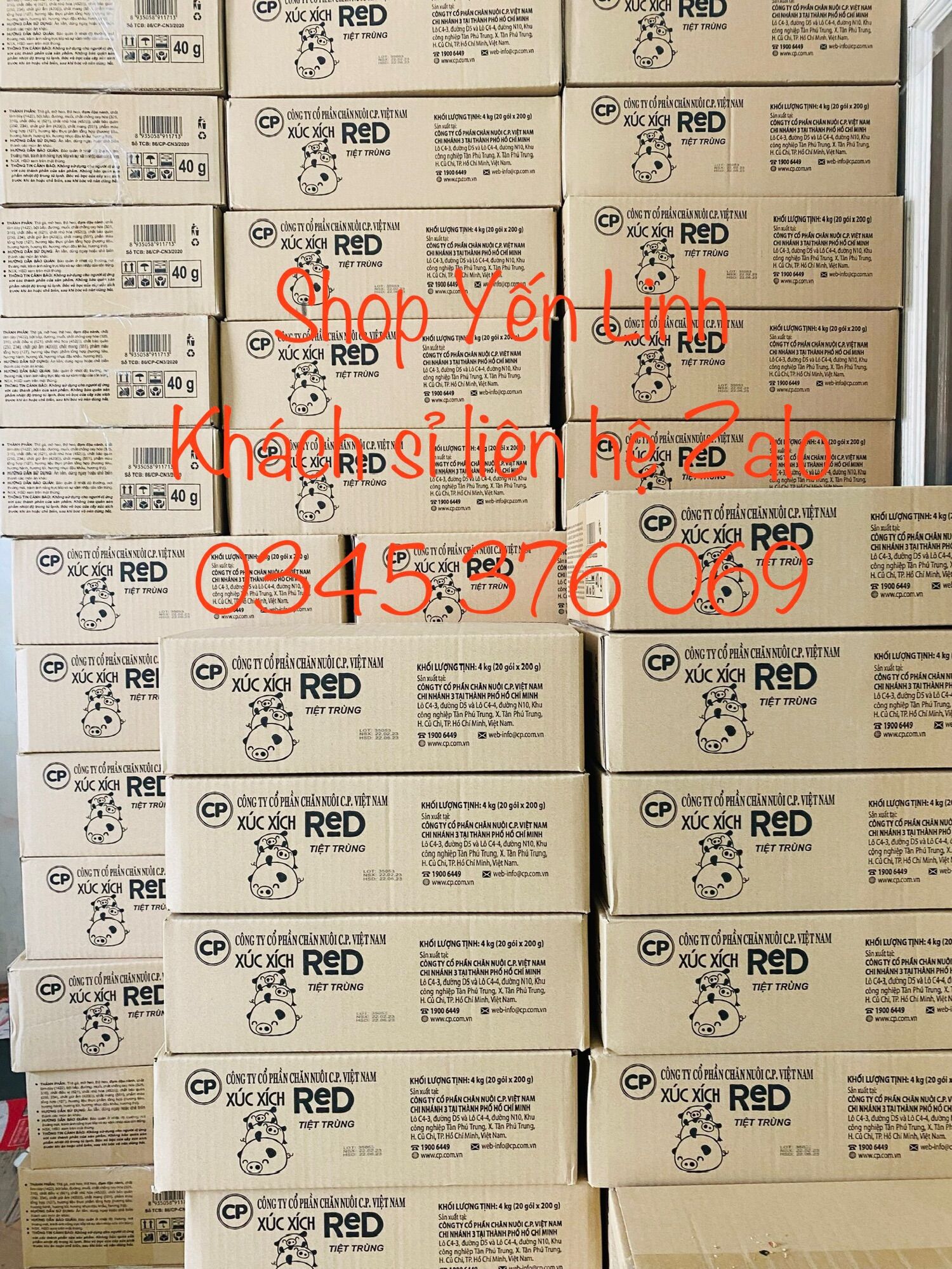 Combo 10 túi 50 cây Xúc Xích Heo CP (50 cây x 40g)