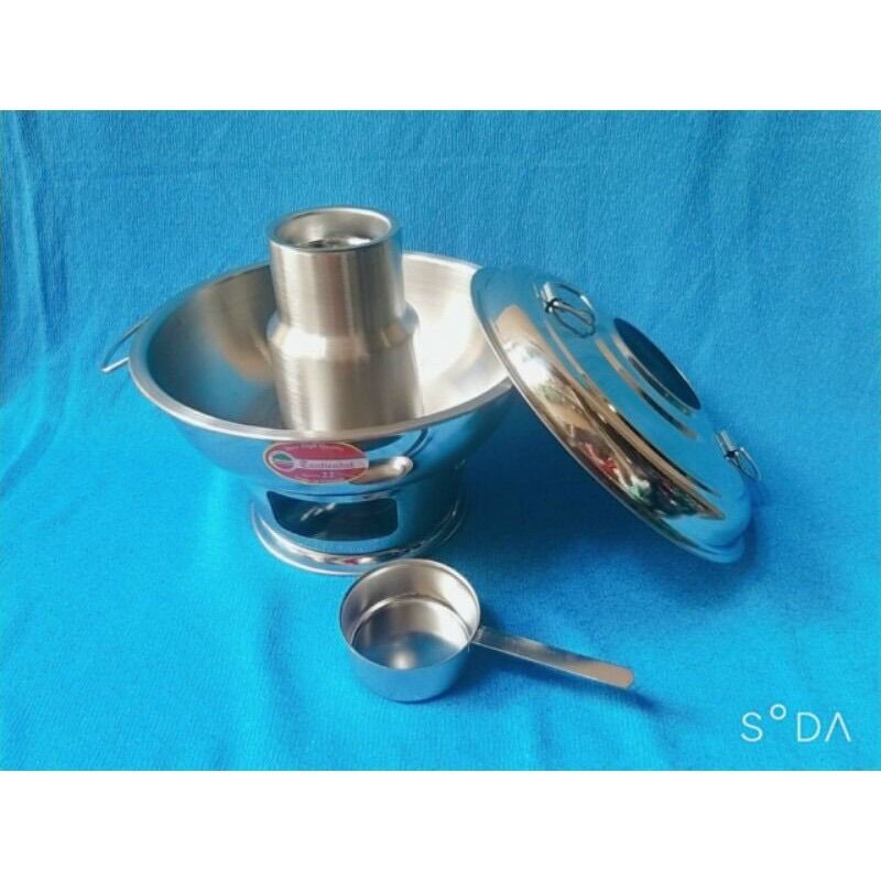 Bộ lẩu cù lao inox 2in1 22cm inox 304 sáng bóng