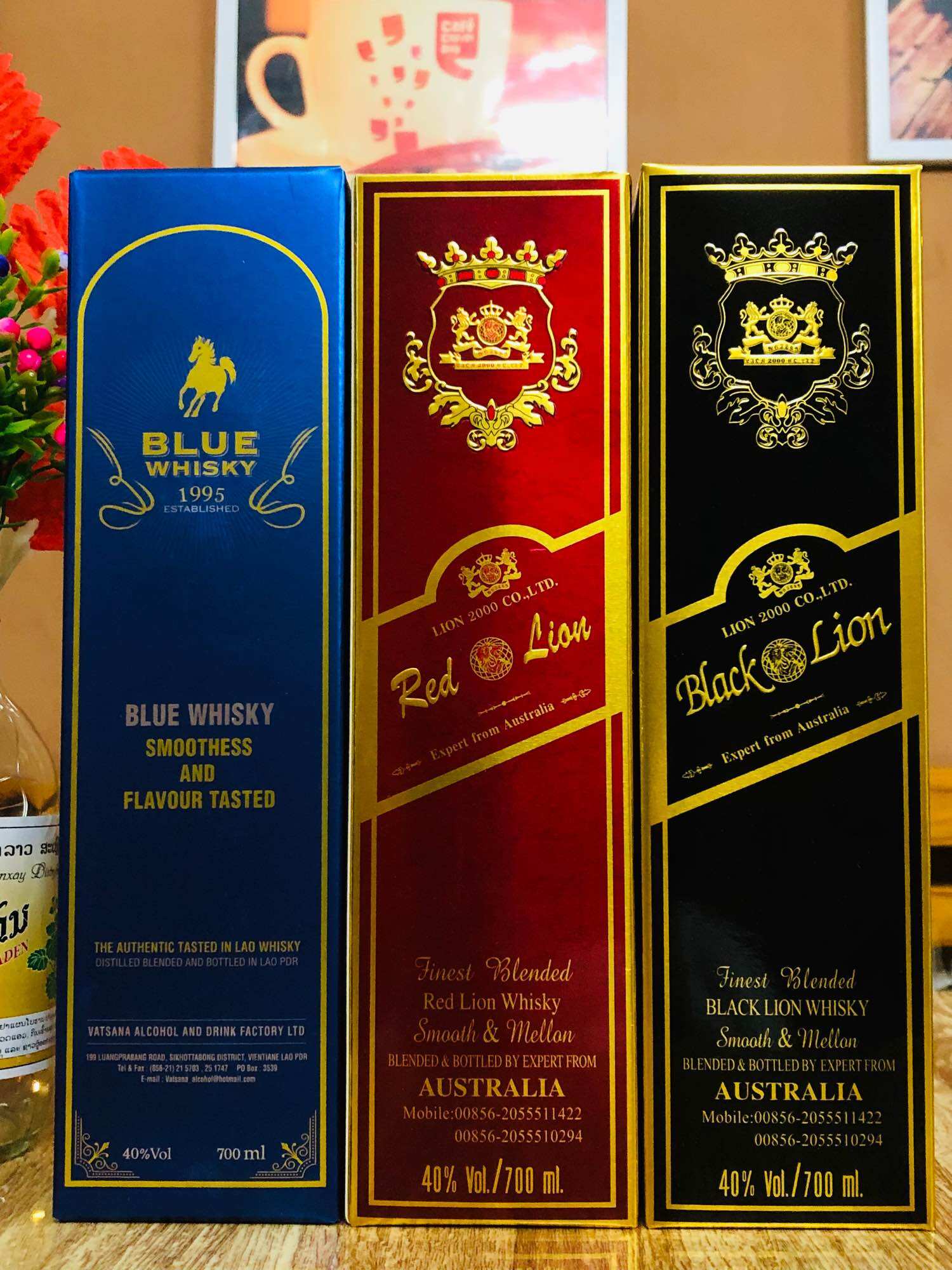 Combo 3 Chai (Black, Blue, Red Lion ) nhập Lào, 700ml/1c