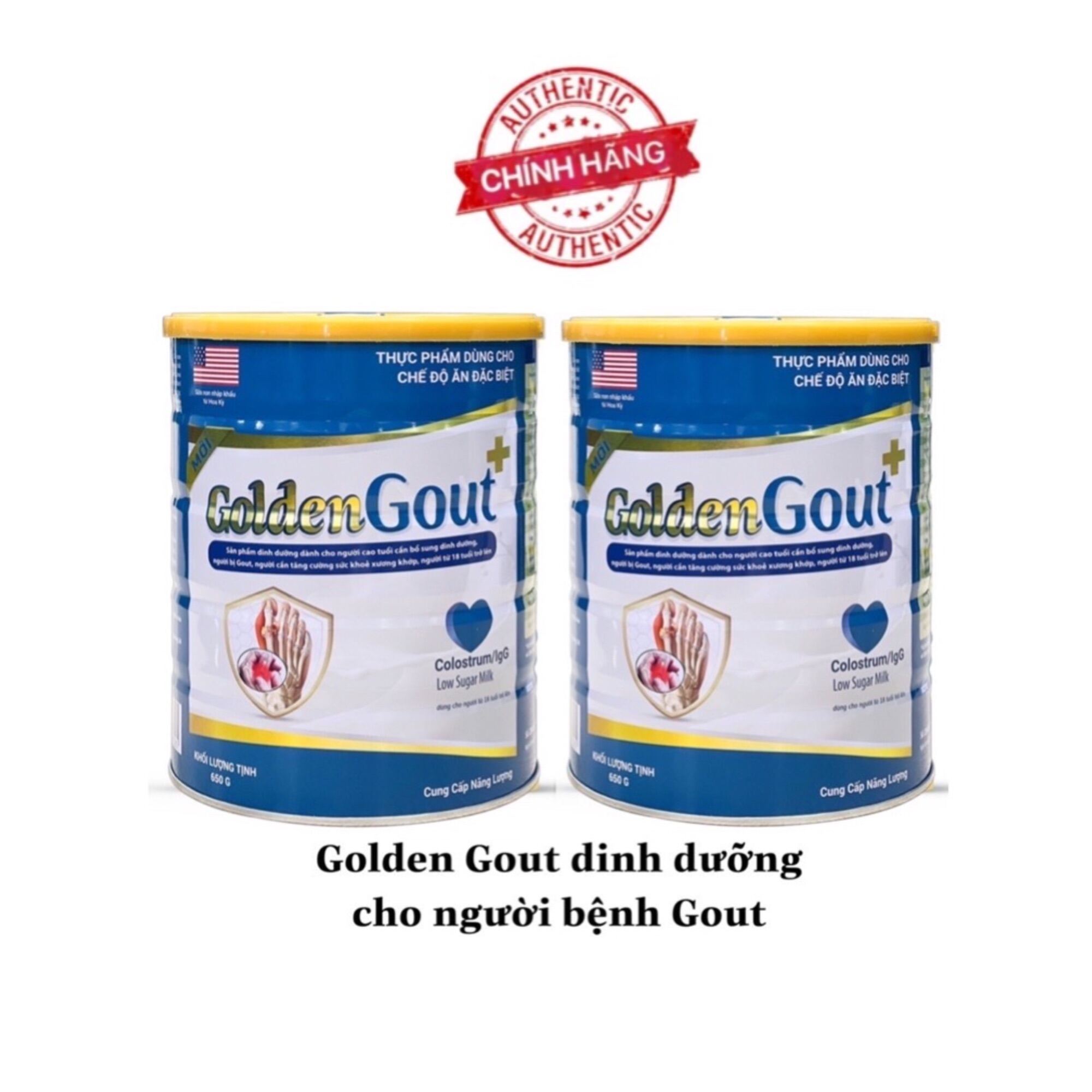 Combo 2 lon sữa Golden gout 650g chính hãng giá tốt - Tốt cho người bị gút