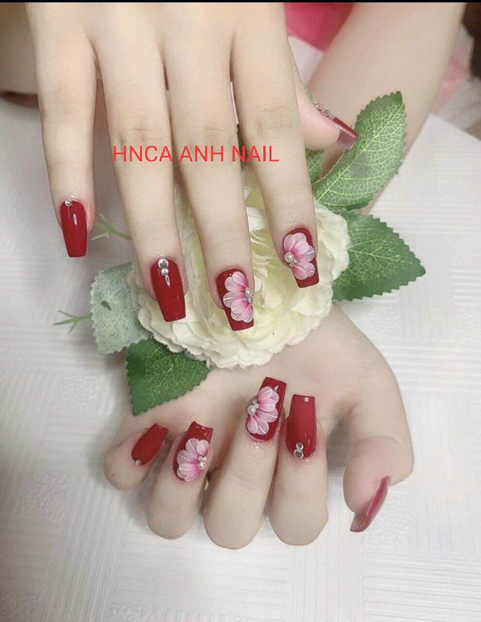 Bộ móng úp vuông sơn gel fom chuẩn đủ size đẹp y hình