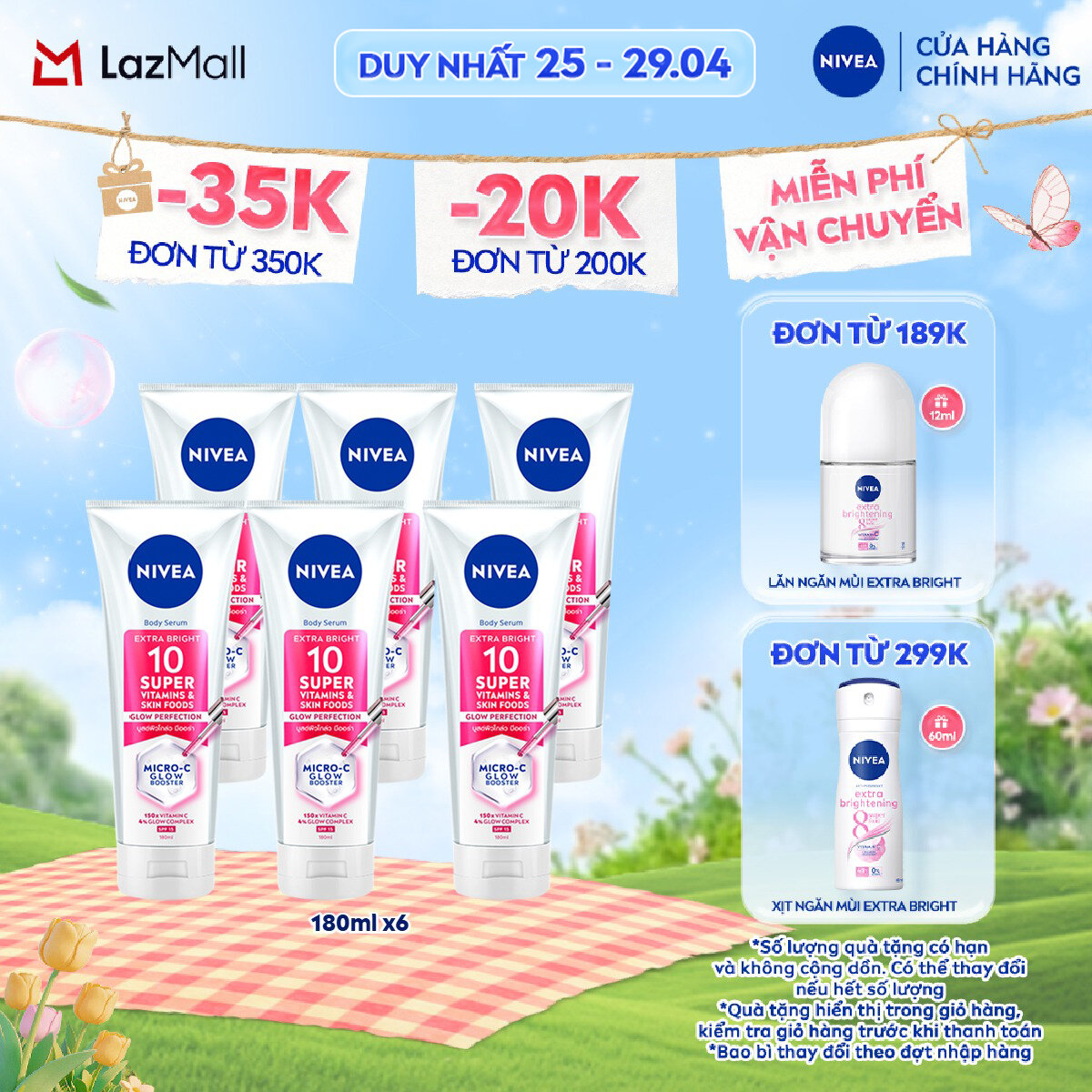 Combo 6 Tinh Chất/Sữa Dưỡng Thể