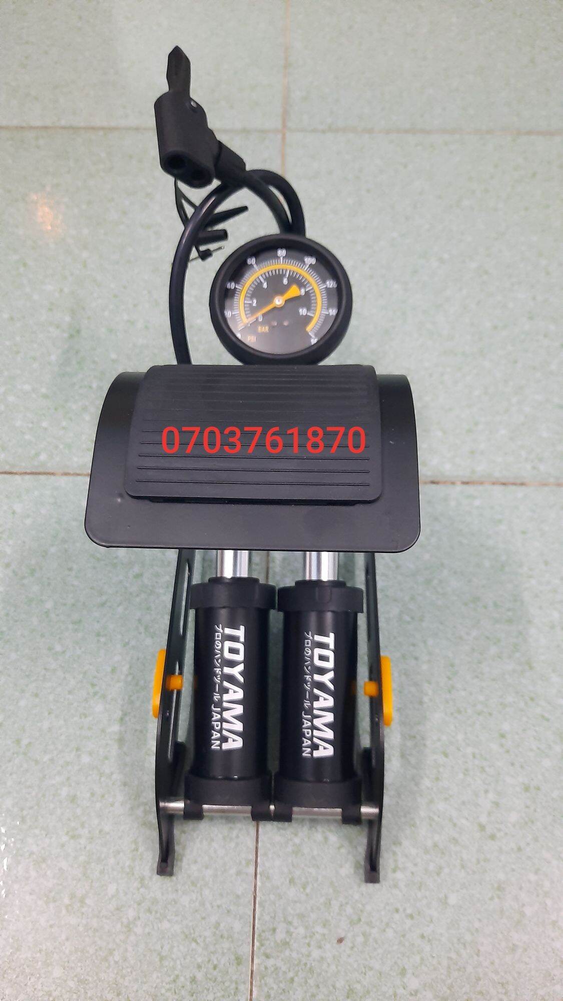 Bơm hơi đạp chân Toyama Nhật Bản 2 xilanh