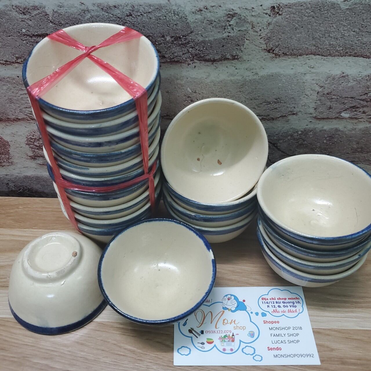 BỘ 10c CHÉN CHẤM NHỎ-BÁNH BÒ CHỈ XANH HÀNG THÔ