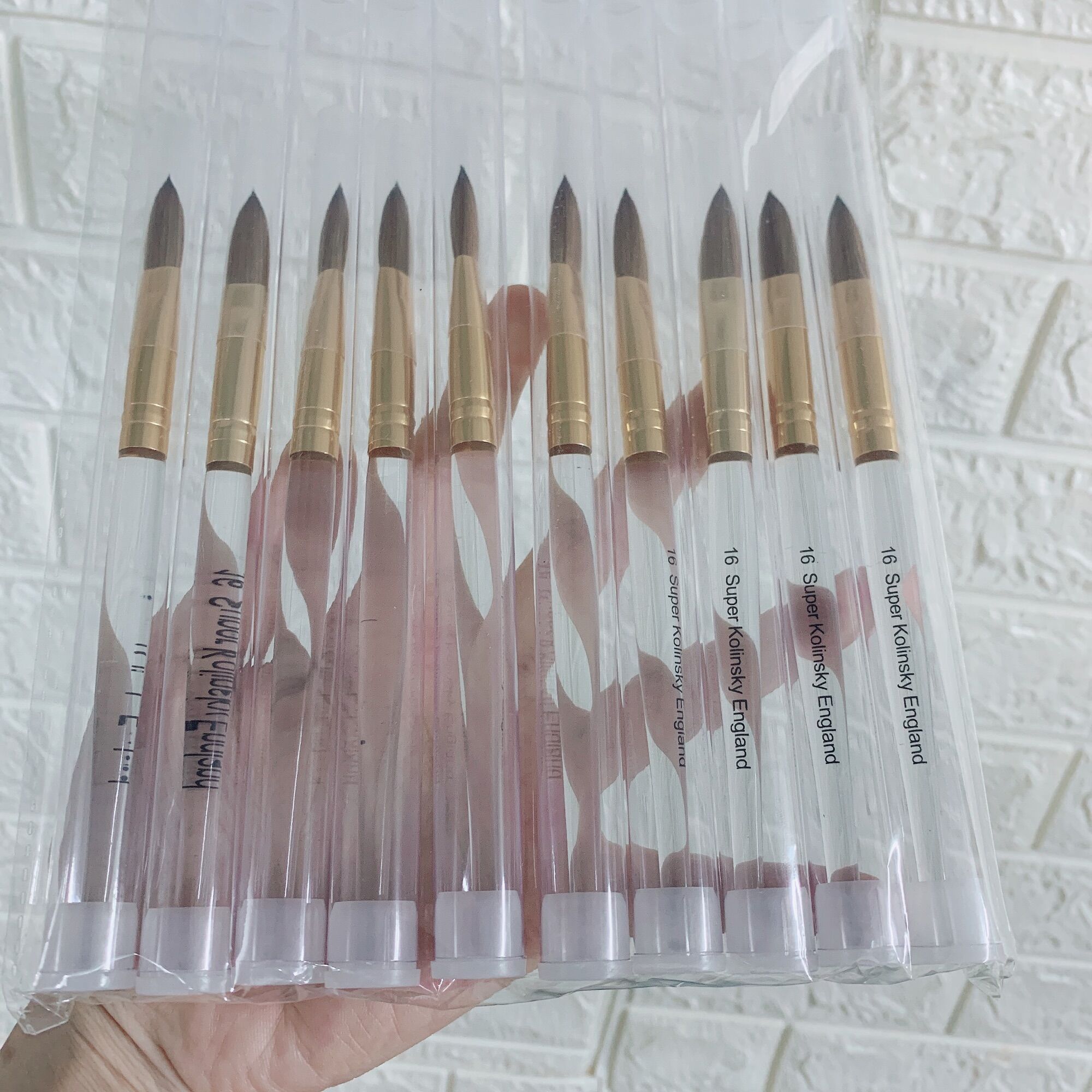 Cọ đắp bột lông chồn hàng cao cấp size 12-14-16 (LanChiNail)