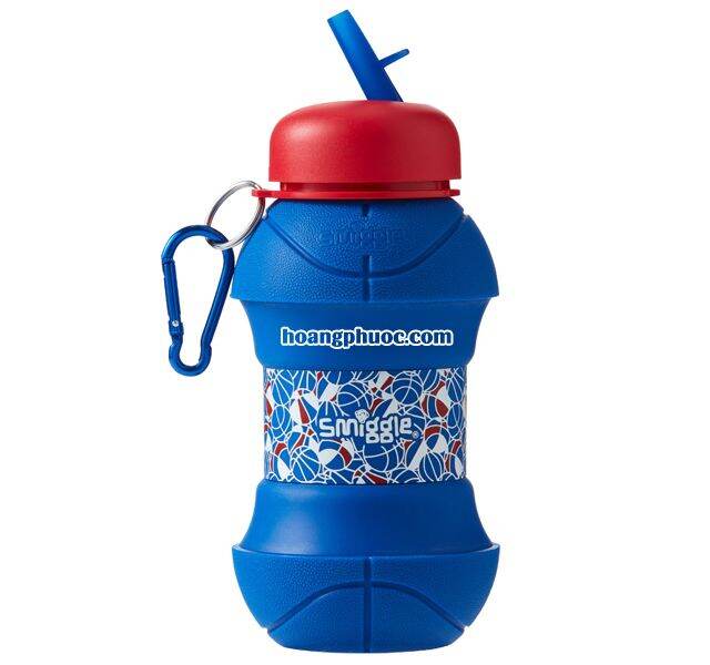 Bình nước Smiggle 500ml - Silicone Squish Basketball