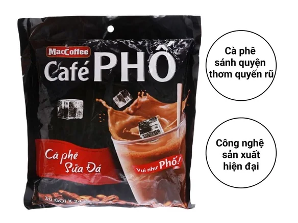 Bịch 30 gói cà phê sữa đá maccoffee café phố 720g