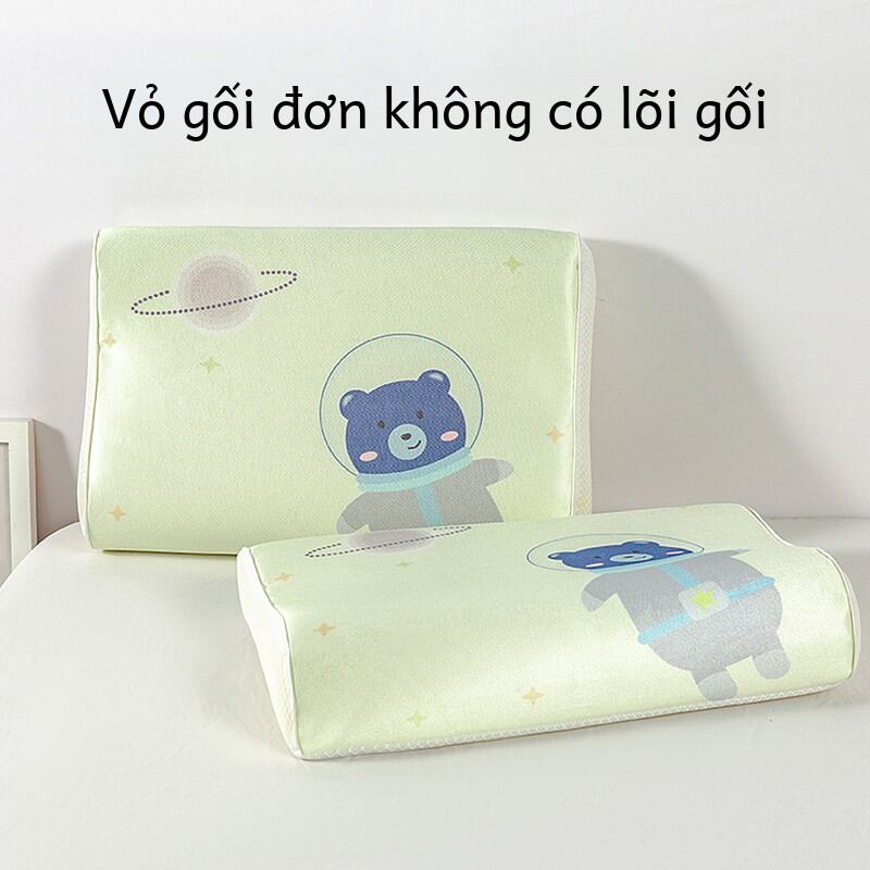 Thoáng mát lụa vỏ gối mút cao su cho trẻ em hoạt hình vỏ lõi cao su mát mẻ mùa hè vỏ gối cao su thái lan 44x27