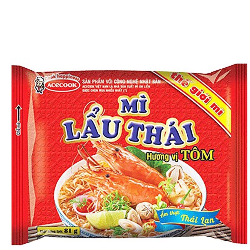 [Combo 10 gói] Mì Lẩu Thái vị Tôm gói 81g