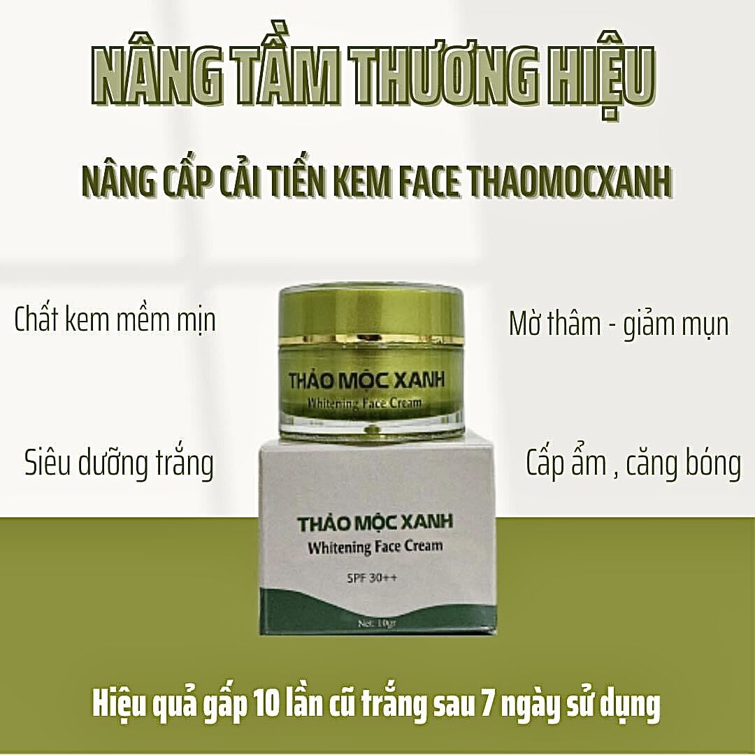 [2 lọ] Kem Face Thảo Mộc Xanh - Dưỡng Trắng 10g