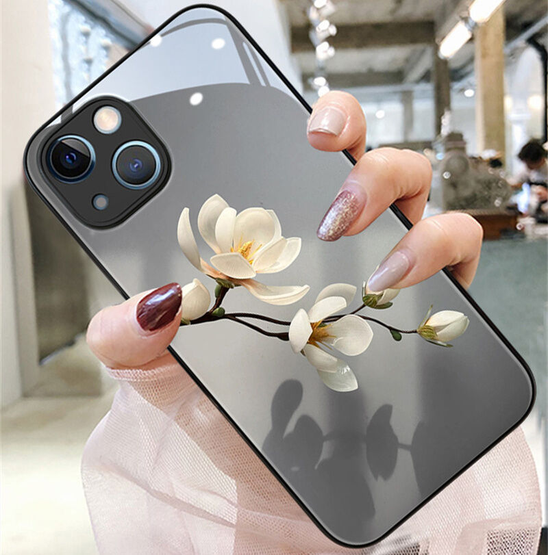 Ốp Điện Thoại Thủy Tinh Cường Lực Mở Hoa Ngọc Lan Thích Hợp Dùng Cho Iphone 13 Ốp Bảo Vệ XR Cảm Giác Cao Cấp Xsmax Bọc Toàn Bộ Camera Nổi Tiếng Trên Mạng IP7 Sành Điệu 8plus Kính 11Promax Mẫu Mới 12Pro Max