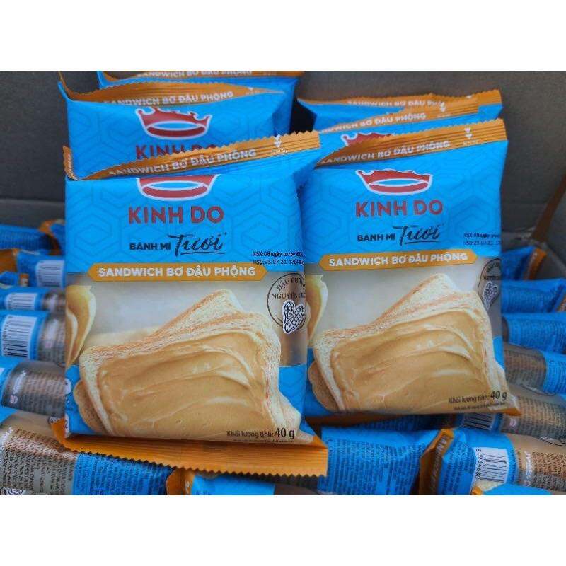 COMBO 10 CÁI BÁNH MÌ TƯƠI SANDWICH BƠ ĐẬU PHỘNG KINH ĐÔ HSD:7-9 NGÀY