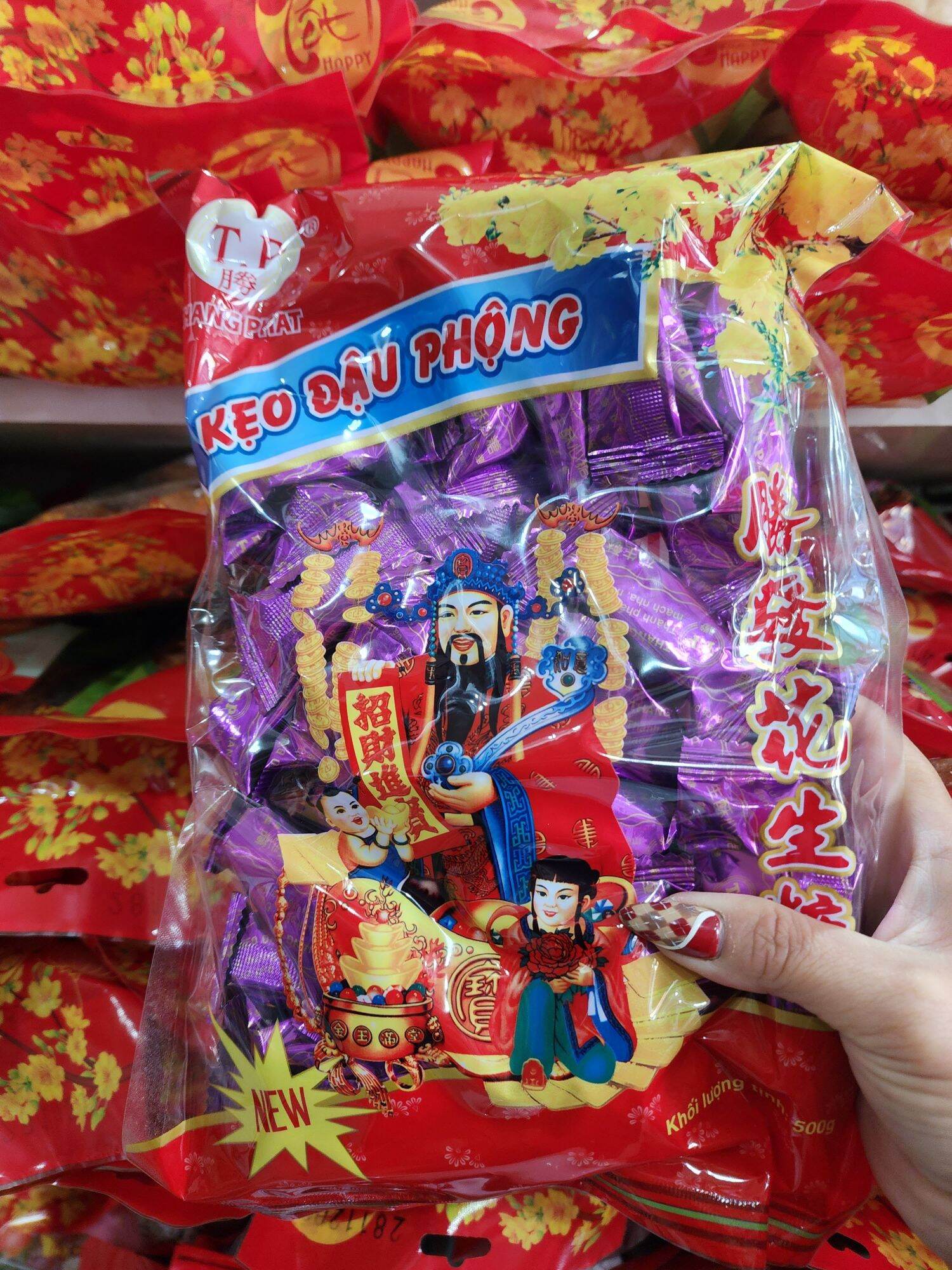 Kẹo đậu phộng vị cafe Capuchino GÓI THẦN TÀI 500g hiệu Thắng Phát
