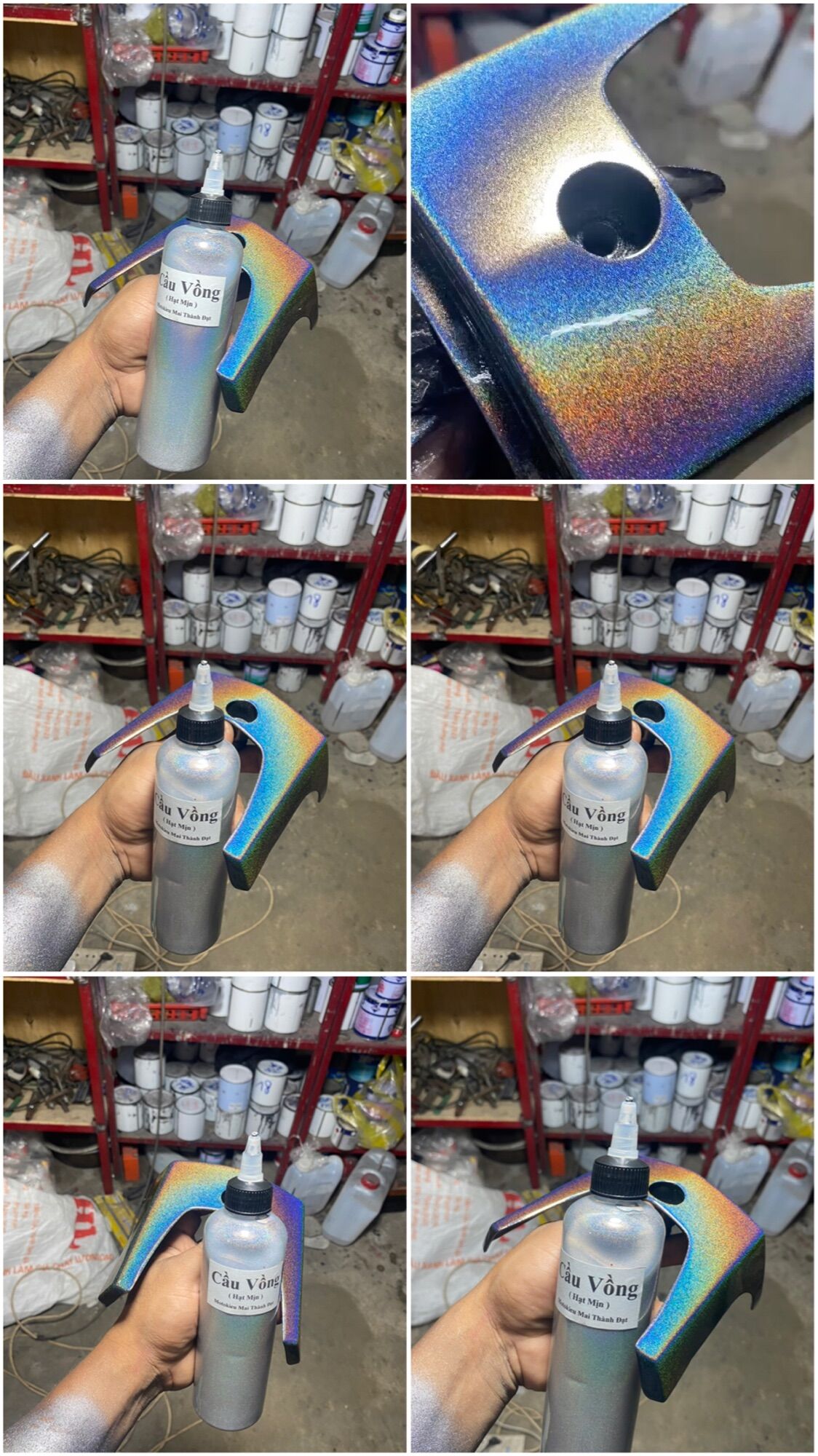 Màu sơn hiệu ứng cầu vồng đóng chai 100gam