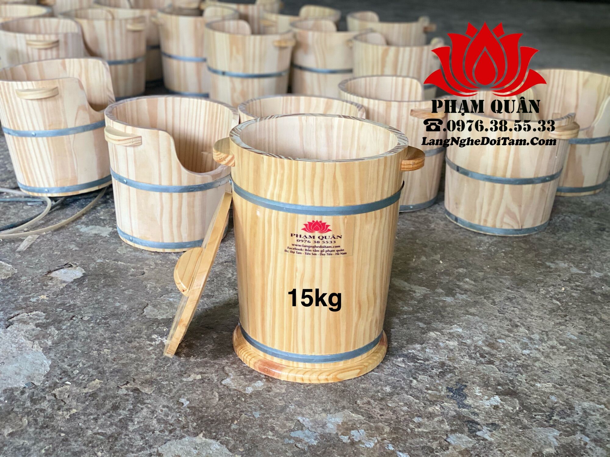 Thùng đựng gạo bằng gỗ, thùng gỗ đựng gạo phong thuỷ, thùng đựng gạo