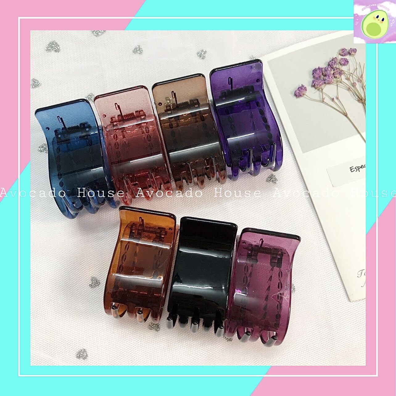 Kẹp tóc càng cua nhựa trong loại tốt 5 răng