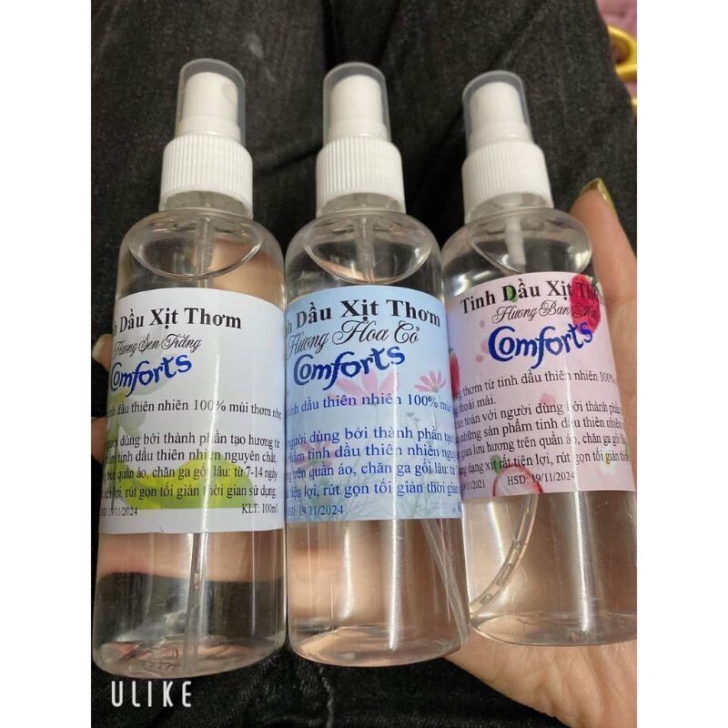 (Bao sỉ) Xịt quần áo siêu thơm dạng 100ml hương BAN MAI, HOA CỎ, SEN TRẮNG #XITQUANAO#XITCOMFFOR