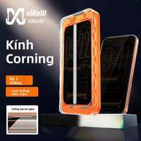 xilixili | iPhone 17 Pro Max bảo vệ màn hình cường lực chống trượt mỏng viền đen tự dính chống rơi chống nổ độ nét cao bảo mật