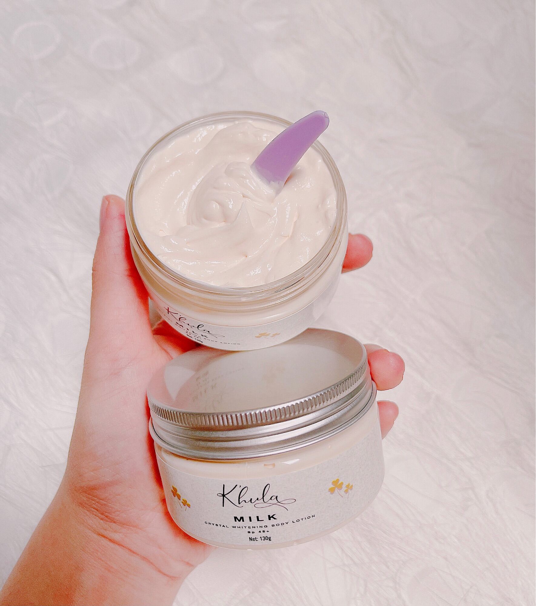 Kem Dưỡng Trắng Da Body Khula Milk Hộp 130Gr Không Bết Rít Không Lộ Vân Kem Hàng Chính Hãng Huyền Milk Boutique