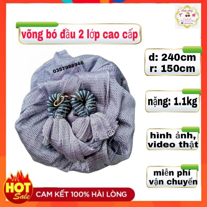 Võng lưới bó đầu đại size lớn cao cấp kèm 6 mét dây dù bảng to - võng lưới treo - lưới võng đẹp