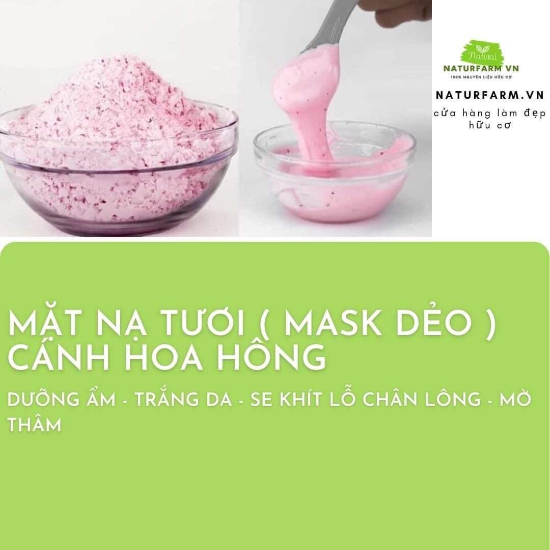 Bột mặt nạ dẻo colagen cánh hoa hồng 100gr chuyên dùng trong Spa ( mask dẻo cao cấp chính hãng )