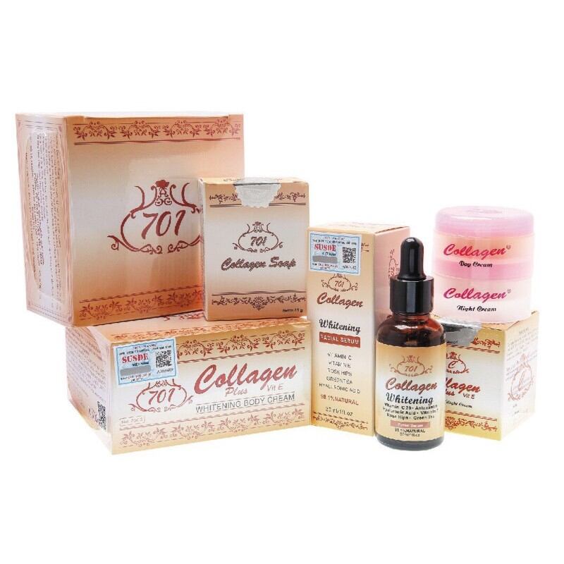 Combo kem dưỡng trắng mờ nám collagen plus vit e