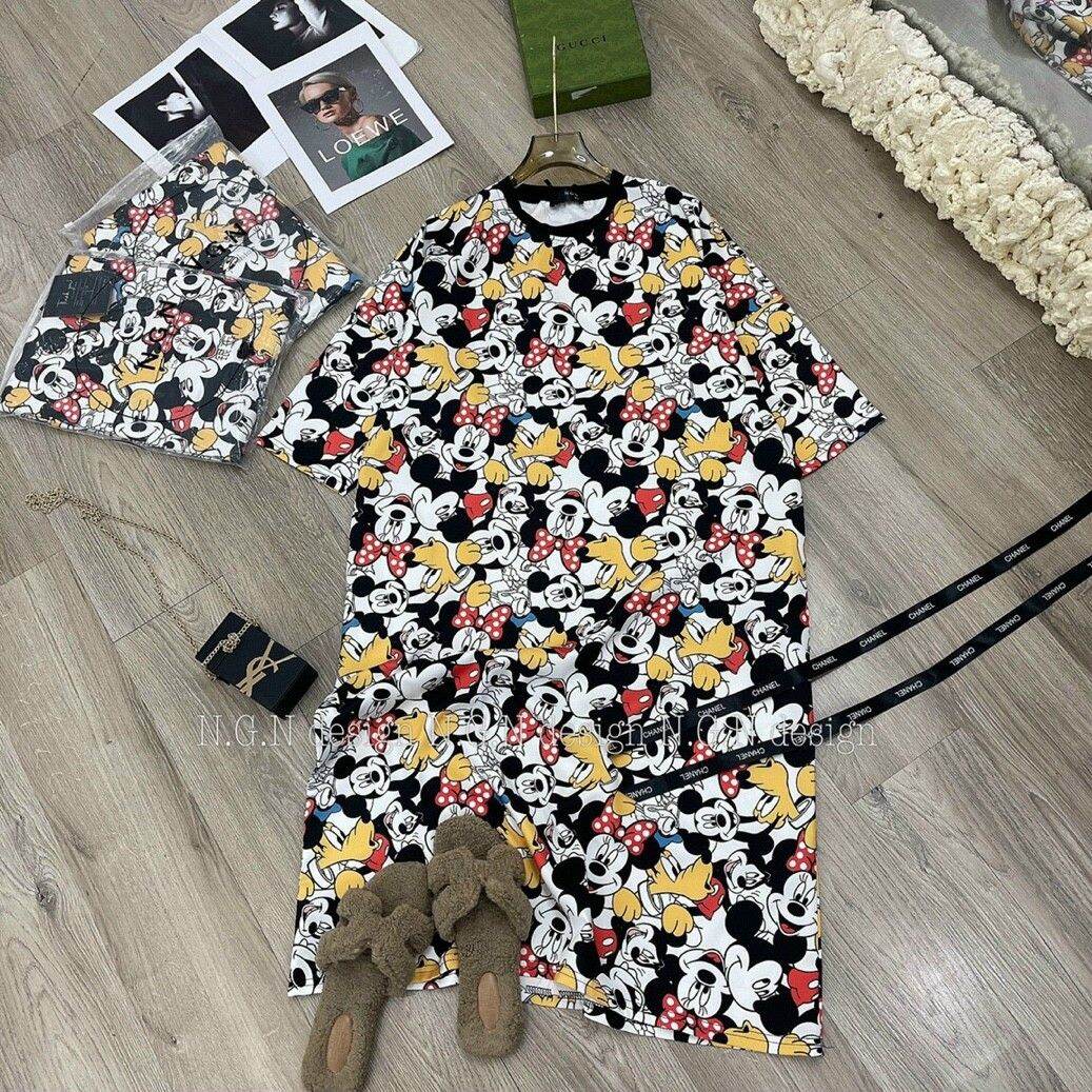 váy nữ dáng xuông rộng oversize chuột mickey