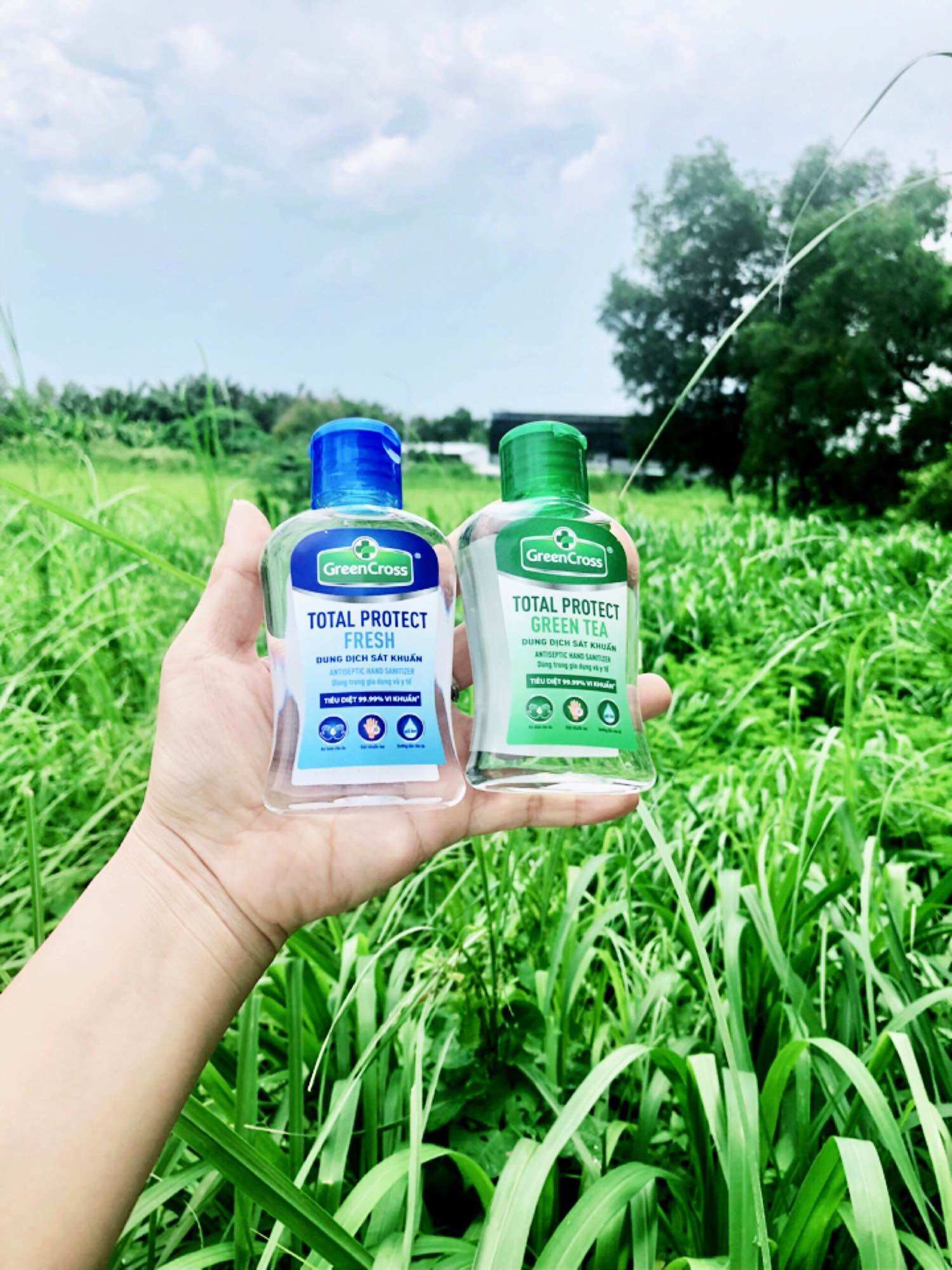 Nước Rửa Tay khô Green Cross hương trà xanh 100ml