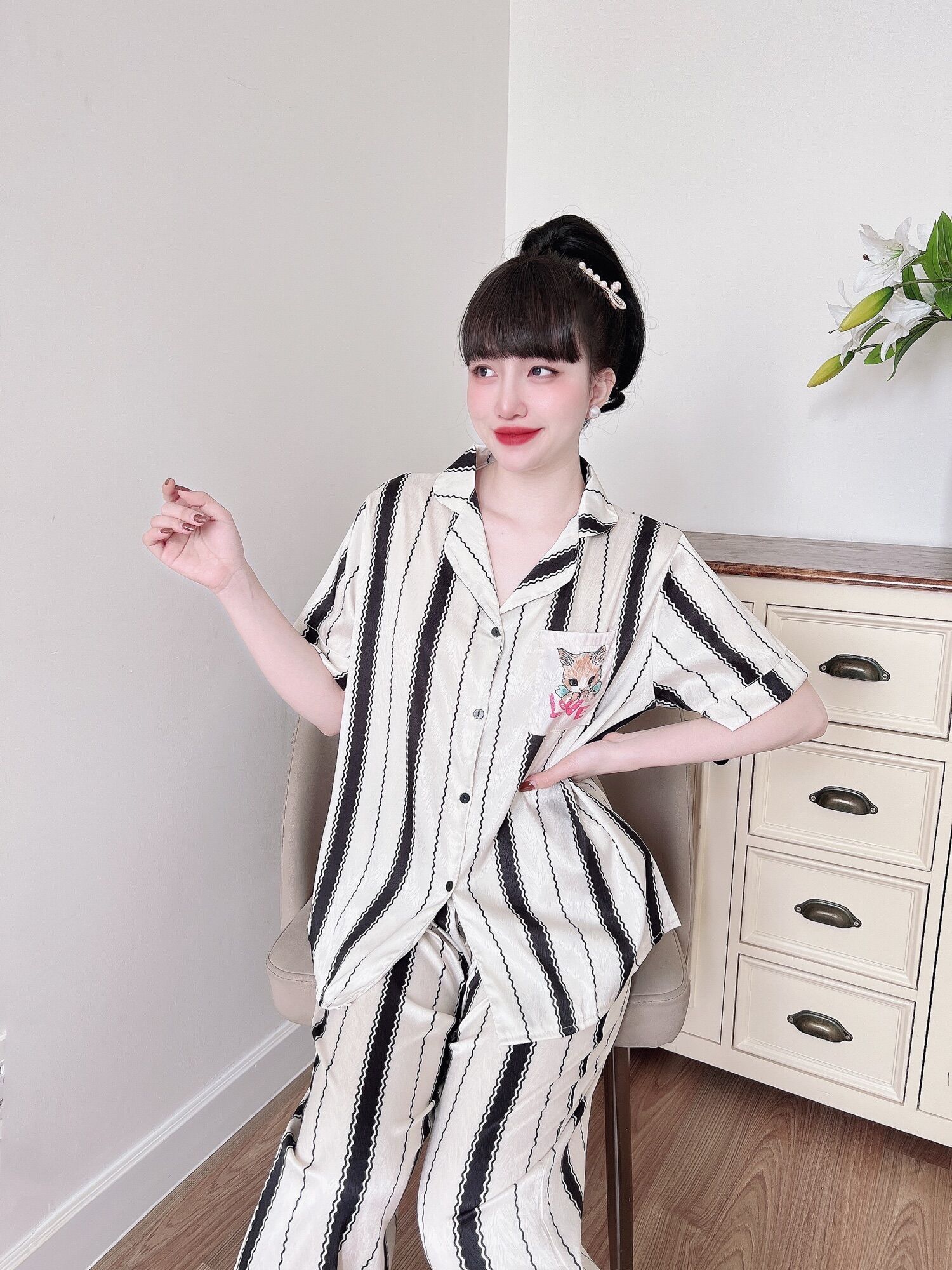 (LỤA XƯỚC CAO CẤP) Đồ bộ Bigsize 50-100kg Lụa xước ánh kim mịn mát Y