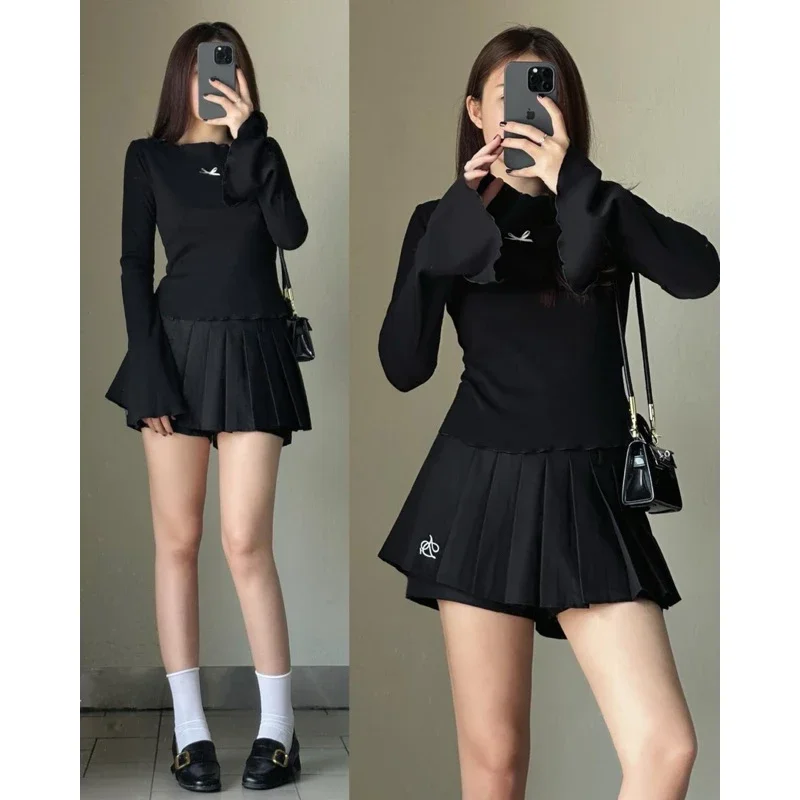Áo thun bẹt vai tay loe phối nơ nhỏ nhỏ xinh xinh nozi9