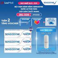 Bộ 3 Kem đánh răng SENSODYNE Rapid Action 100g giúp giảm ê buốt nhanh