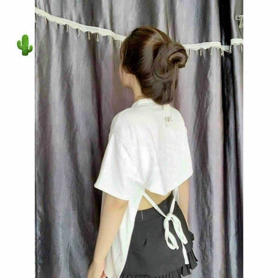Áo thun hở lưng cột dây 3/4