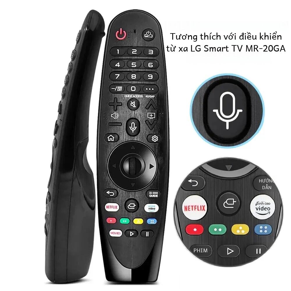 Điều Khiển Từ Xa Voice Magic Akb 75855501   Dành Cho Lg Smart Tv 2018-2020 Tương Thích Với An-mr20ga Mr19ba Mr18ba Bao Gồm Chức Năng Con Trỏ