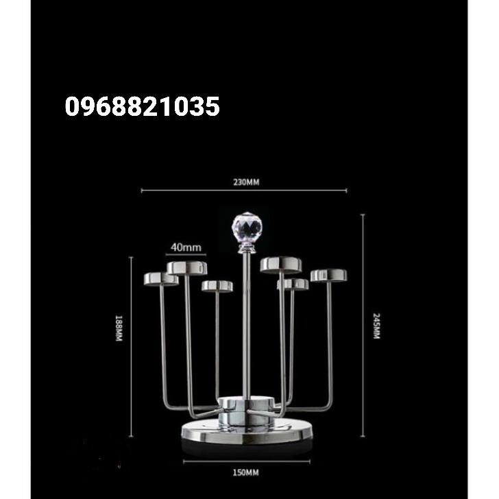 Giá úp cốc inox xoay 360 độ ( hàng cao cấp inox Đức NK)