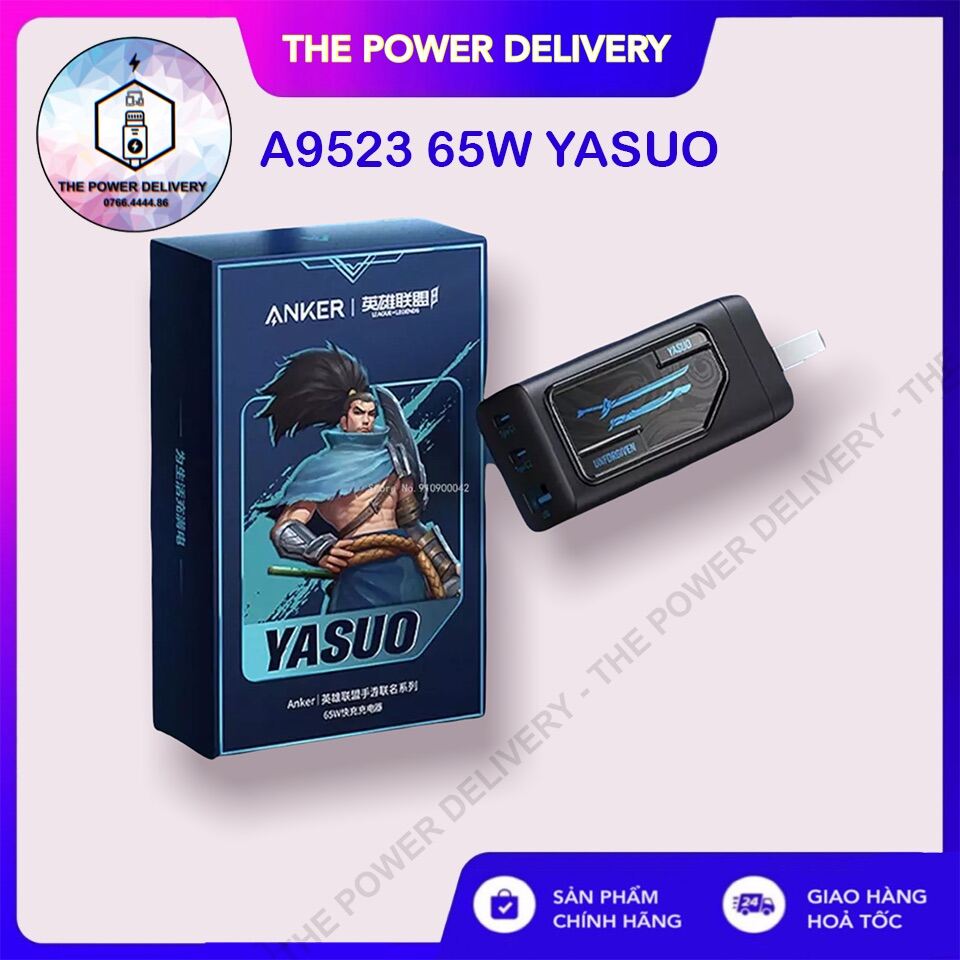Củ Sạc Anker Powerport III 3 cổng 65w bản ONE PIECE, YASUO A9521